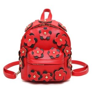 Red Floral Mini Backpack